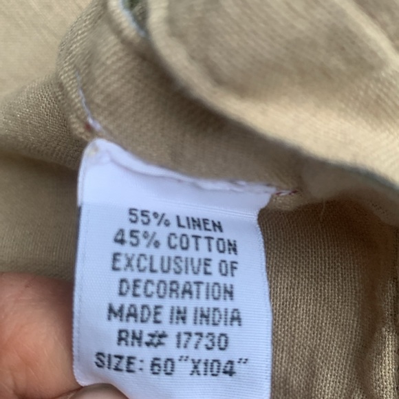 Dinner Table cover tablecloth and 12 table napkins berry linen blend set tan red - Picture 3 of 9